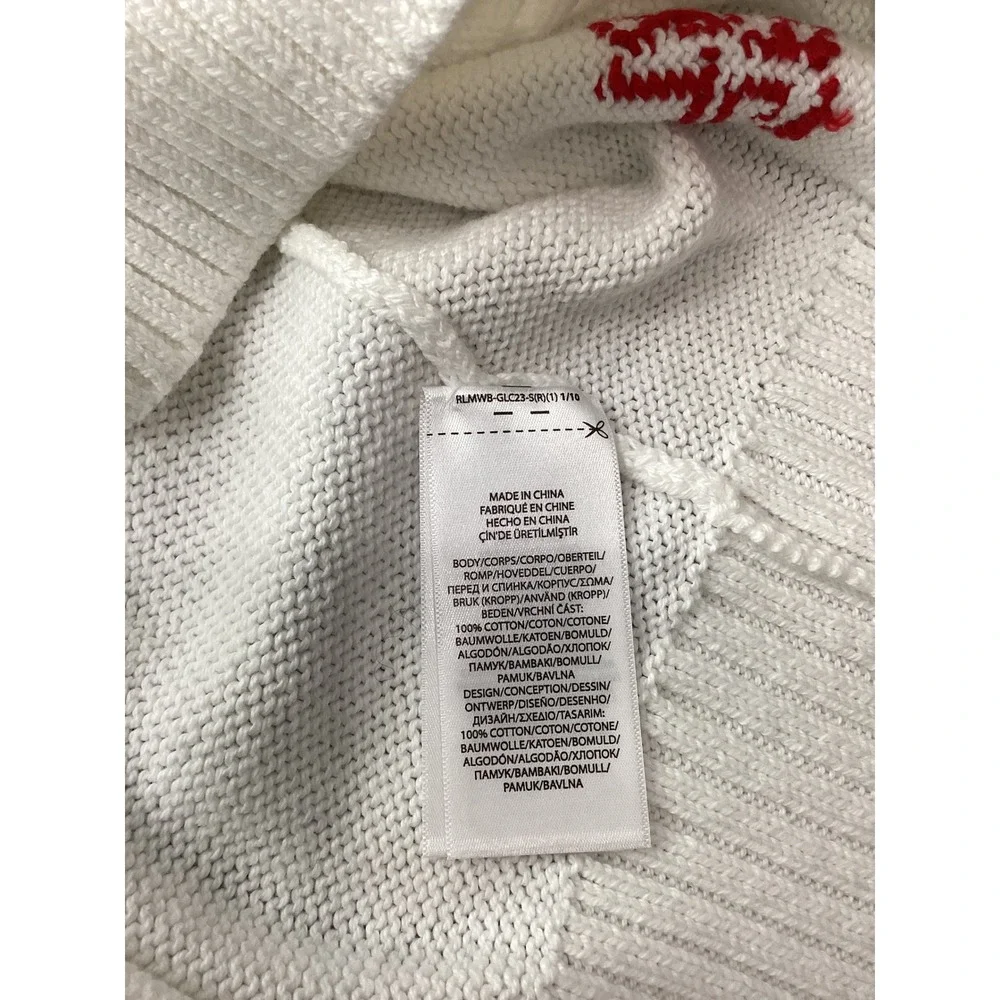 Polo Ralph Lauren Mens XXL White Beach Polo Bear Cotton Knit Sweater RL 85 New